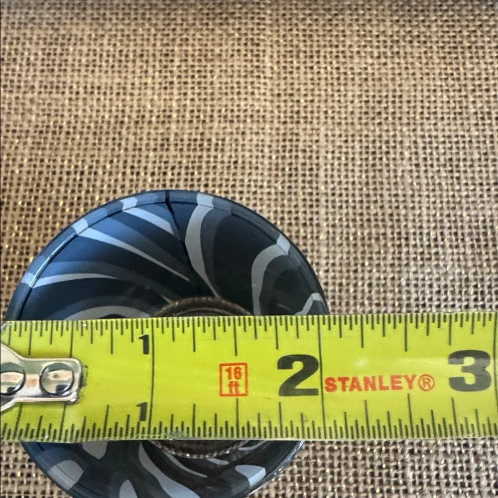 Black & White Zebra Print Glass Votive Candle Holders (3) and Tray